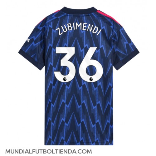 Camiseta Arsenal Martin Zubimendi #36 Segunda Equipación Replica 2025-26 para mujer mangas cortas